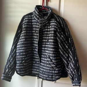 Free People Movement Pippa Printed Puffer Jacket Size Medium Black